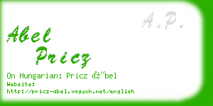 abel pricz business card